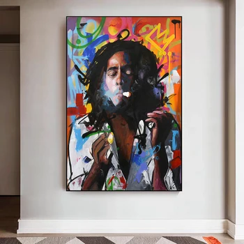 Bob Marley Abstraktné Portrétne Umenie Plátno na Maľovanie Cuadros Plagáty Tlačiť Múr Umenia pre Obývacia Izba Domova