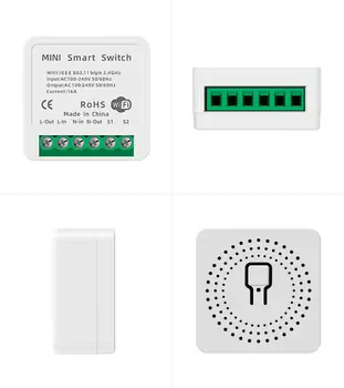 Tuya Mini 16A Prepínač WiFi Modul S Inteligentného Života App 2 Spôsob Kontroly, Smart Home Interruptor Práce Pre Alexa Domovská stránka Google Smart Home
