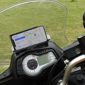 Nový Motocykel Držiak Mobilného Telefónu, GPS Doska Držiak Mobilného Telefónu Držiteľa USB Pre SUZUKI V-STROM 650 XT DL 650 Vstrom 2012-2016
