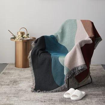 Nordic geometrické pruhy hodiť deka estetika gauč kryt obývacia izba, dom dekor gauč kryt prachu boho gobelín hotel koberec