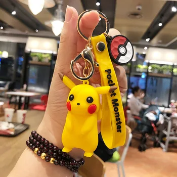 Roztomilý Pokémon Pikachu Psyduck Jigglypuff Gengar Údaje Squirtle Keychain Prívesok Pokémon Ísť Anime Model Akcie Hračky Bábiky