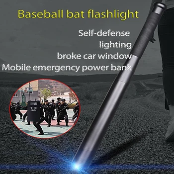 Baseball Bat Led Baterka XM - T6 Postavený v Batérie Ručné Baterky Self-defense Bezpečnosti Pochodeň Svetla Telefón Power Bank Svietidla B9