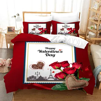Rose domáci Textil, Kvety 3D Luxus posteľná bielizeň Sady King Size 2/3 Ks Obliečky Kryt Posteľ Handričkou Obliečky na Vankúš Bielizeň, posteľná bielizeň