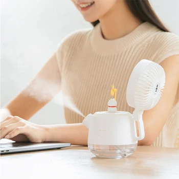 Ventilátor Zvlhčovač Ploche Prenosné USB Nabíjanie Sprej Ventilátor Aromaterapia s Nočné Svetlá pre Domáce Kancelárie