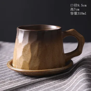 Japonský retro keramické kávu, pohár a tanier, sada creative šálku kávy popoludňajší čaj office hrnček kameniny šálku kávy