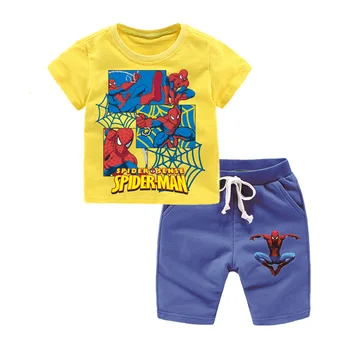 2021 Disney ' nový Spider-Man detské oblečenie letné chlapci okrúhlym výstrihom, krátke rukávy T-shirt ostrihané nohavice vyhovovali 3-8 rokov