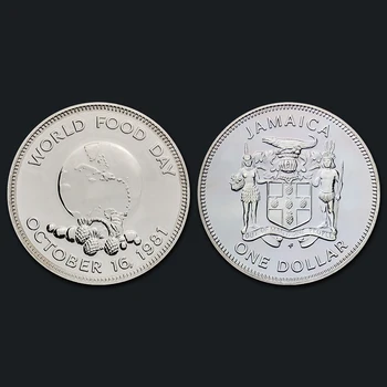 Jamajský jeden 1 dolár mince Fao-Svetový Deň Potravín 1981 Reálne Pôvodná Zbierka Mince Unc Skutočné Mince