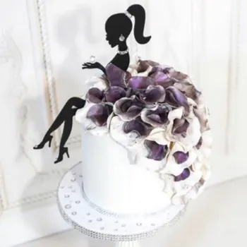 Vysoké Podpätky Lady Dievča Akryl Tortu Vňaťou Svadobné Dekorácie Happy Birthday Dezert Cupcake Vňaťou Odolné DAG-lode
