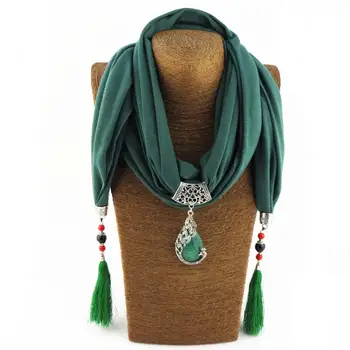 RUNMEIFA 2019 Pevné Šperky Vyhlásenie Náhrdelník s Príveskom, Šatku na Hlavu Šatky Ženy Foulard Femme Príslušenstvo Moslimských Hidžáb Obchodov