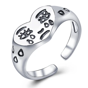 2021 Tvorivé Smutný A Plače Tvár Prstene Pre Ženy, Dámska Móda Náladu Resizable Srdce Krúžok Emocionálne Prejavu Osobnosti Šperky