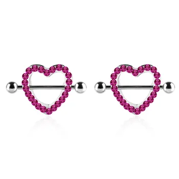 Nové 1Pc Crystal Piercing Bradavky Srdce Činku Opal Bradavky Štít Očarujúce Bradavky Prstene, Piercing Bar Oreja Pre Ženy, ktoré Telo Šperky
