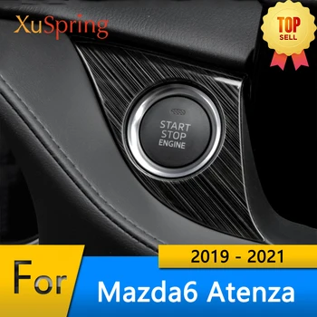 Motor auta Tlačidlo Štart Tlačidlo Krytu Stop Dekorácie Panel Kryt Výbava Samolepky Pre Mazda 6 Mazda6 Atenza 2019 2020 2021 Auto-styling