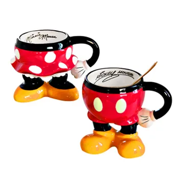 3D Horúci Predaj Roztomilý Kreslený Minnie Mickey Pohár Myši Teacup Keramické Sklo Pár Pár Hrnček Deti Cartoon Poháre Dekorácie Roztomilý Hrnčeky