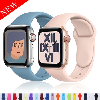 Silikónové watchband pre apple hodinky kapela 44 mm 40 mm iwatch 38/42mm smart hodinky band náramok pre apple hodinky remienok série SE 6543