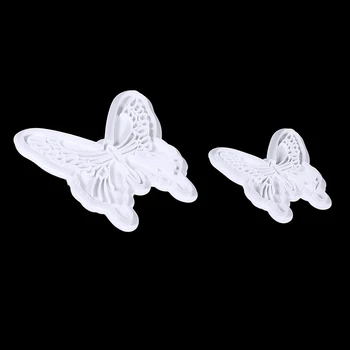 Nové 2ks Motýľ Tvarované Tortu Piest Fréza Krásne Fondantcake Motýľ Dekor PressMold Pečiatka DIY Pečenie Dekorácie Formy Nástroj