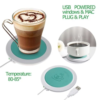 USB Teplejšie Pad Teplé Pohár Mat Vykurovacie Zariadenia, Kancelárske Kávu, Čaj Teplejšie Pad Mat Tabuľka PU Tepelne-Odolné Elektrické Izolácie Dráha