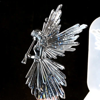 DIY Crystal Epoxidové Živice Formy Dievča s Flauta Anjel Zrkadlo Lesklé Silikónové Formy R2LE