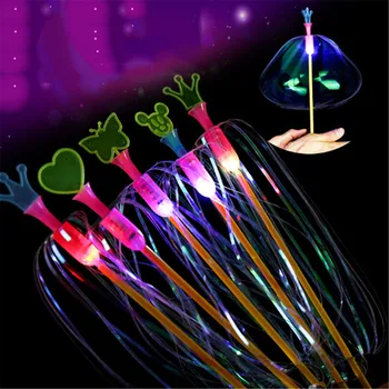 Rainbow Bublina Kvet Farebné Svieti Svetlo Magic Stick WandToy Špeciálne Plastové Triky Spinning Svadobné Party Plastové