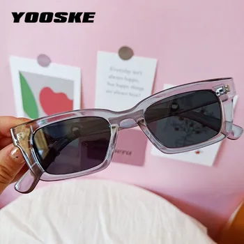 YOOSKE Vintage Obdĺžnik Ženy, Mužov Značky Dizajnér Malé Slnečné Okuliare Úzky Rám Žena Lady Okuliare UV400