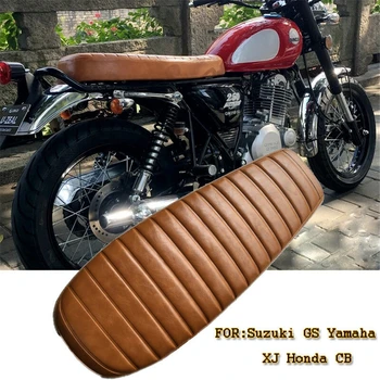 Aktuálne Vintage Brown Ploché Spratek, Sídlo Sedlo pre Cafe Racer Suzuki GS Yamaha