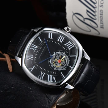 Námestie Quartz Hodinky Top Značky Dizajnér Vintage aaa Sledovať Mužov náramkové hodinky Quartz Kožený Remienok Krištáľové Zrkadlo Reloj de hombre
