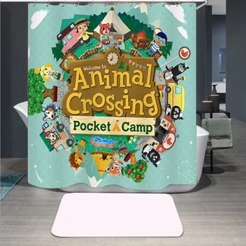 Nový Príchod Animal Crossing 3D Tlač Sprchový Záves Polyester Textílie Kúpeľňa Opony Nepremokavé Háčik Vaňa Opony