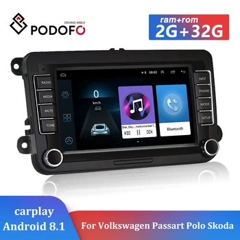Podofo 2Din GPS autorádio, Android, 8.1 carplay Wifi Pre VW/Volkswagen/Golf/Passat/SEAT/Škoda/Polo/Octavia Auto Multimediálny Prehrávač
