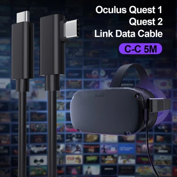 16 FT 5M USB Typu C Kábel pre Oculus Quest 1 2 Typ-C USB3.2 Gen1 Prenos Dát Účtovať Kábel Virtuálnej Reality, USB napájací Adaptér