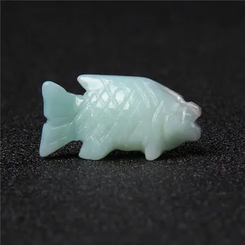 Roztomilý Prírodného Kameňa Ryby Figúrka Jades Agates Crystal Vyrezávané Mini Zvierat Socha Ryby Reiki Liečenie Ornament Dekorácie, Remeselné