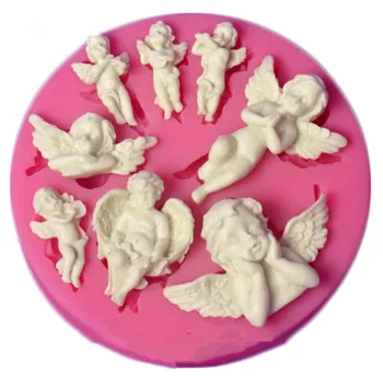 Anjel Baby Pink, Silikónové Formy Čokoládové Cukrovinky Formy Fondant Cake Zdobenie Nástroje DIY Tortu Pečivo, Formy na Pečenie AX1708