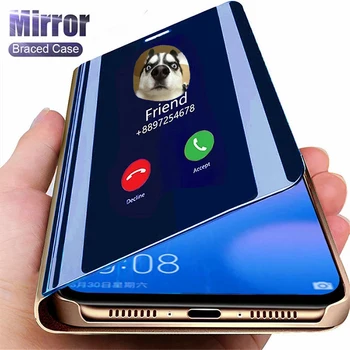 Smart Mirror Flip Telefón puzdro Pre Samsung Galaxy A12 A52 A72 A32 A50 A70 A51 A71 A31 A20E A11 A10E A10S A20S A21S A7 A8 A9 2018