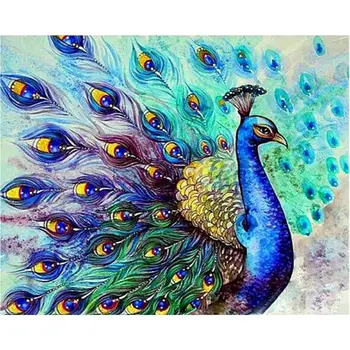 GATYZTORY DIY Maľovanie Podľa Čísel Páva Zvieratá HandPainted Olej Maľba Kresba Na Plátne Jedinečný Dar, Domáce Dekorácie