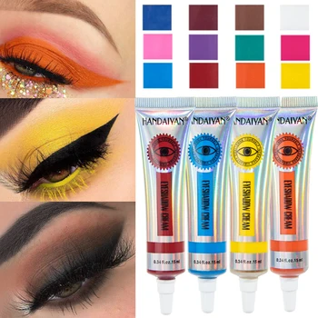 12 farba Neon Eyeshadow Cream Eye Farby Palety Dlhotrvajúci Non-Vyblednutiu Matný Eyeshadow Krém Ženské Oko make-up Kozmetika Beauty