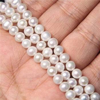 5-5.5 mm Prírodná Biela Usadenina Pearl v Blízkosti Kolo Voľné Dištančné Korálky pre Šperky, Takže DIY Náramok, Náhrdelník 14