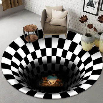 3D Vír Vizuálnej Ilúzie Koberec Oblasť tlače a Koberce pre Obývacej Miestnosti Podlahové Rohože Pad Non-Slip Rohožky Vstup Domova