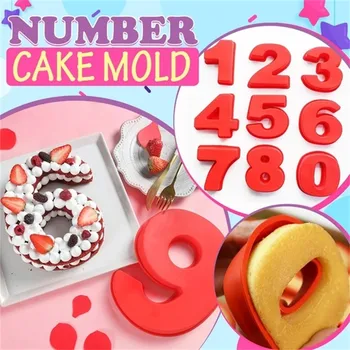 Výročie Narodenín Číslo Tortu Formy Na Pečenie Squeeze Cesto Číslovka Zásobník Tortu Pizza Pečenie Pan Čísla 0 1 2 3 4 5 6 7 8 9