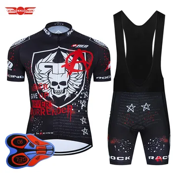 2021 Rock Racing Cyklistické Oblečenie 9D Bib Nastaviť MTB Jersey Black Cyklistické Oblečenie Rýchle Suché Cyklistické Tričko pánske Krátky Maillot Culotte