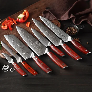YARENH Profesionálnych Kuchynských Nožov Nastaviť Kované 67 Vrstvy Damasku Nehrdzavejúcej Ocele Najlepšie Varenie Zeleniny Nôž kuchársky Nôž Set