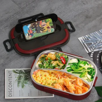 Z nehrdzavejúcej Ocele Lunch Box s Prútika a Lyžice Bento Fľaše pre Vonkajšie GRILOVANIE Kuchynské Doplnky