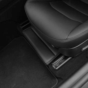 Pre Tesla Model Y Úložný Box Pod Sedadlom Kožené Auto Interiérové Doplnky Čierna