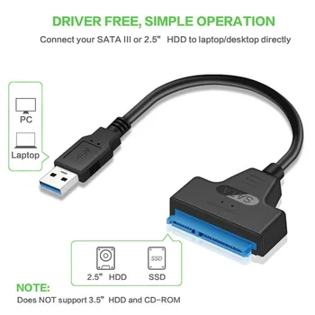 SATA na USB 3.0 Kábel, Adaptér 6Gbps Vysokej Rýchlosti Podporu 2.5 palcový HDD SSD Pevný Disk Converter 22 Pin SATA III rozhranie USB 2.0/3.0 Kábel