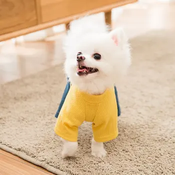 Kombinézach Psa Oblečenie Štyri-legged Tričko Oblečenie Psov Super Malý Roztomilý Kostým Teplé Chihuahua Jeseň Yollow Chlapec Mascotas