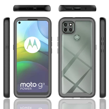 Transparentný Displej Full 360 Telefón Prípad Pre Motorola G9 E7 Jeden 5G Ace G Stylus Hrať Plus Energie 2021 Shockproof ochranný Kryt