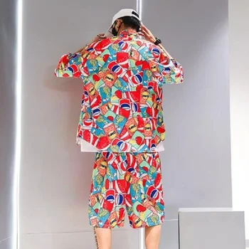 Dvoch-dielny Oblek Muž v Lete Roku 2020 Nové Príležitostné Trend Voľné Prímorské Pláže Dovolenku Príliv Hip-hop Voľné A Pekný Nastaviť Mužov