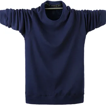 AA9 Jeseň a v zime mužov výkrm bavlna Plyšové pribrala teplé T-tričko s dlhým rukávom svetra