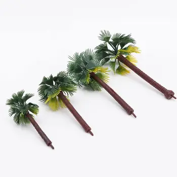 5 ks Mini Tropické Palmy, Simulácia Plastové Coconut Tree Bonsai Miniatúrne Krajiny Dekorácie Scenérie Model