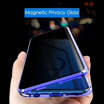 Ochrana osobných údajov Kovové Magnetické Tvrdené Sklo puzdro pre Samsung Galaxy s rezacím zariadením S10 Plus S8 S9 Poznámka 10 9 Magnet Antispy celého Tela Coque