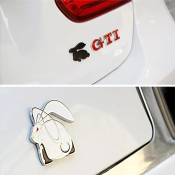 3D Kovové Červené Beží Zajac Znak Auto Nálepky, Zadný Kufor Odznak pre Jetta, Polo Golf 4 5 7 MK4 mk7 je GLAXAY Univerzálny Auto Príslušenstvo