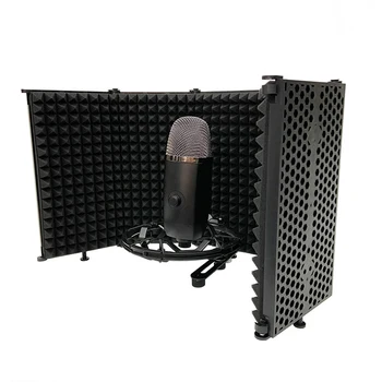 S5 Mikrofónom, Izolácia Štít Akustické 5 Panel Skladacia Vietor Obrazovke Zníženie Hluku Štúdiová Nahrávka Peny Mikrofón