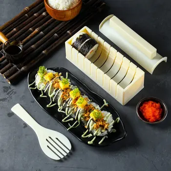 10 Ks DIY Sushi Maker Kompletný s Sushi Nôž DIY Sushi Set Jednoduché a Zábavné Sushi Rolls Srdce Tvar I88